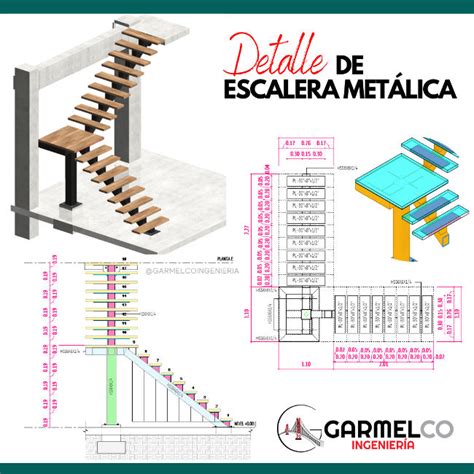 como fabricar escaleras metalicas|detalle escalera metalica.